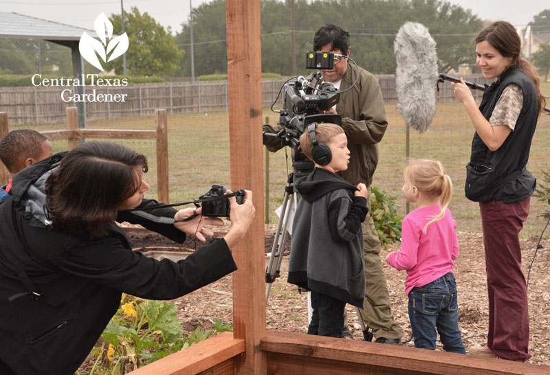 Fort Hood community gardens kids play with TV Central Texas Gardener