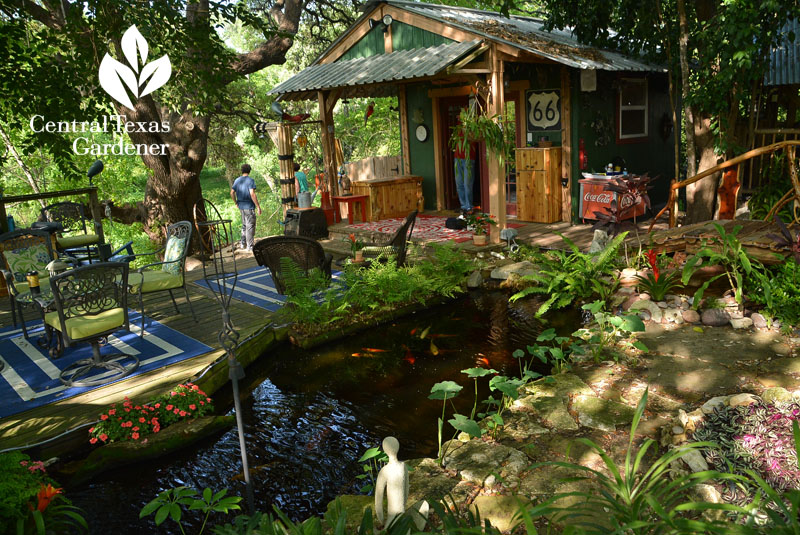 pond to shed Central Texas Gardener