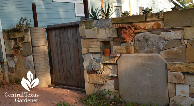 wall stones bricks art succulent Central Texas Gardener