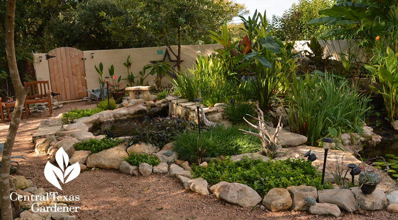 backyard pond patio courtyard Central Texas Gardener