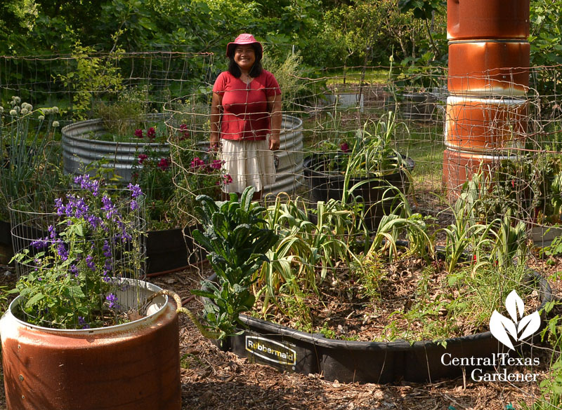recycled washer tubs, pond liners vegetable gardens Rasmey Mau Raymond Central Texas Gardener