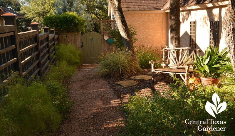 side garden fence cozy privacy Central Texas Gardener