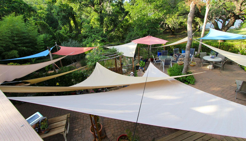 garden shade sails photo by Lydia Kendrick Central Texas Gardener