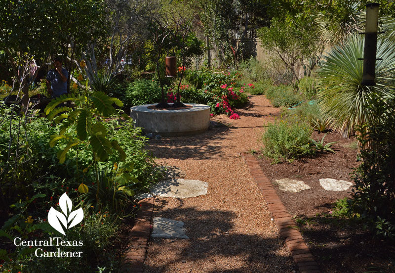 path to sculpture courtyard garden Jackson Broussard design Central Texas Gardener