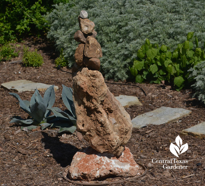 rock sculpture agave silver ponyfoot Central Texas Gardener