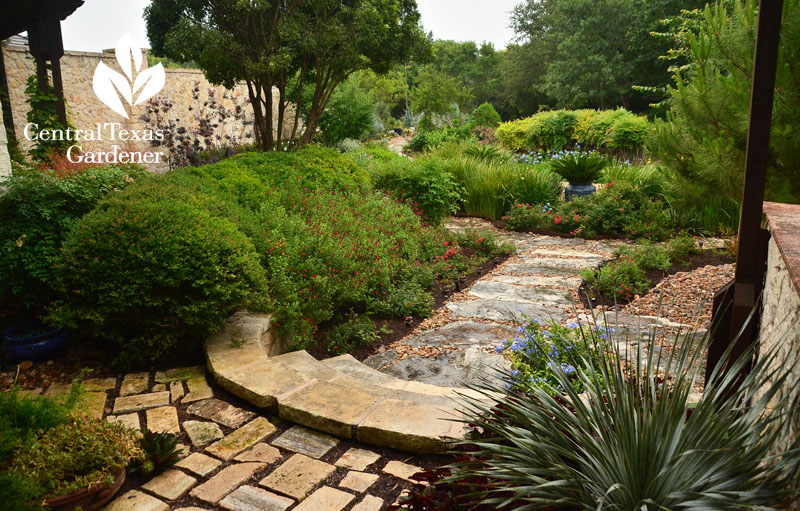 patio path flagstones perennial garden entrance Central Texas Gardener