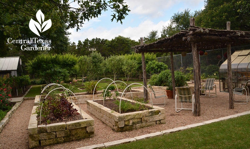 raised limestone beds ramada fruit orchard Central Texas Gardener
