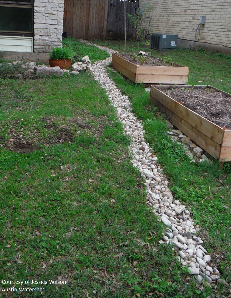 dry creek swale courtesy of Austin Watershed for Central Texas Gardener