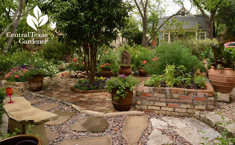 front yard garden food and flower garden Lucinda Hutson Central Texas Gardener