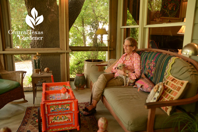 charming screened porch living room Central Texas Gardener