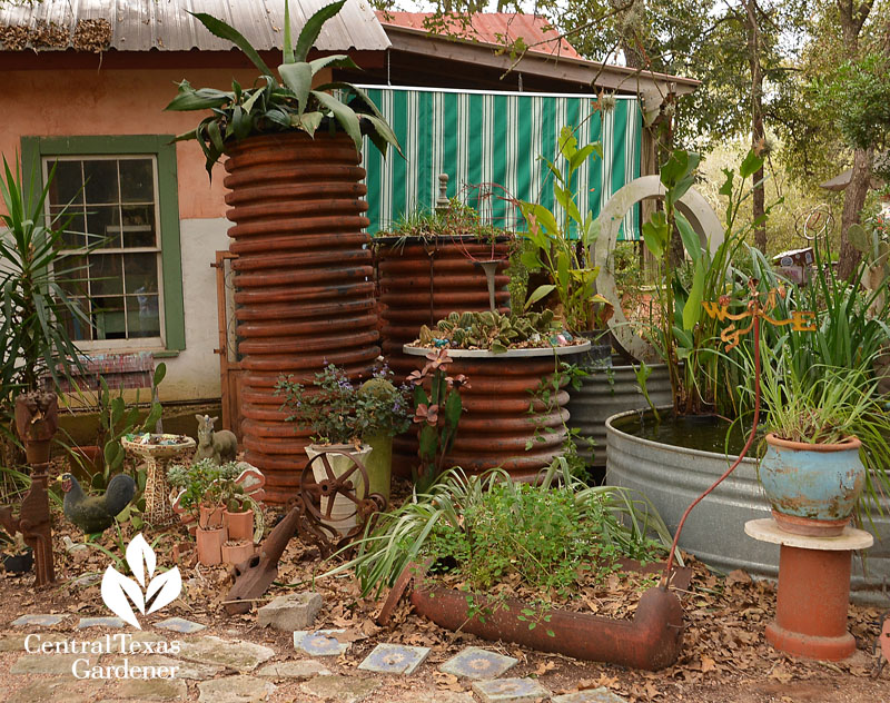 construction conduits into garden art Alicia Thornton Central Texas Gardener