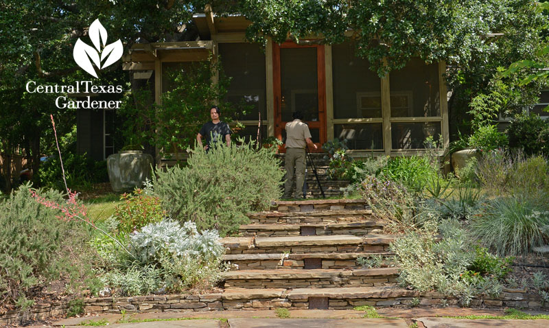 flagstone sidewalk fieldstone detail Central Texas Gardener