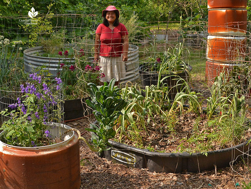 Rasmey Mau Raymond recycled wash tub planters organic food gardener Central Texas Gardener