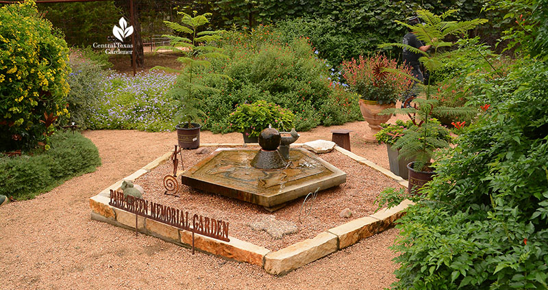 Doug Green deer proof habitat pentagonal pond for Paul Green Central Texas Gardener