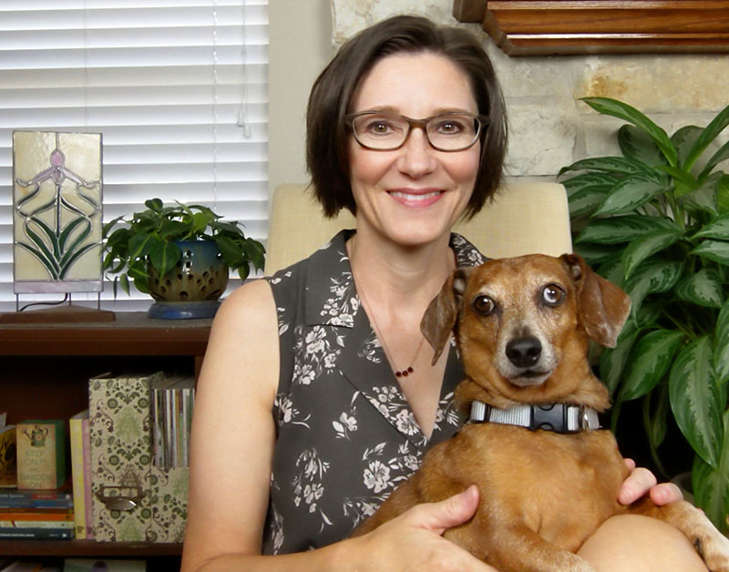 Daphne Richards and Augie dog Central Texas Gardener