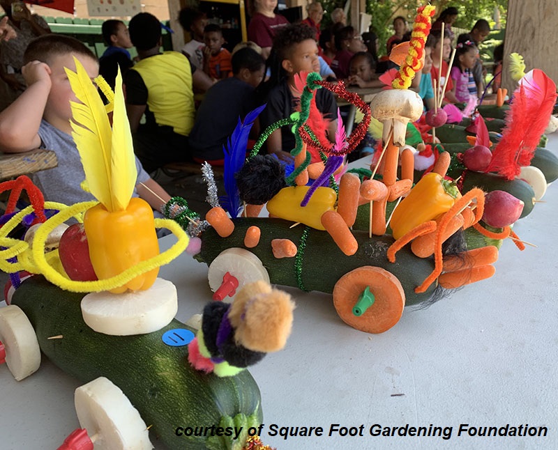 Great Zucchini Racers kids Square Foot Gardening