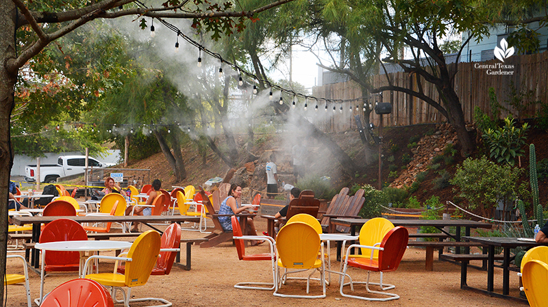 Misting system Cosmic Coffee + Beer Garden patio