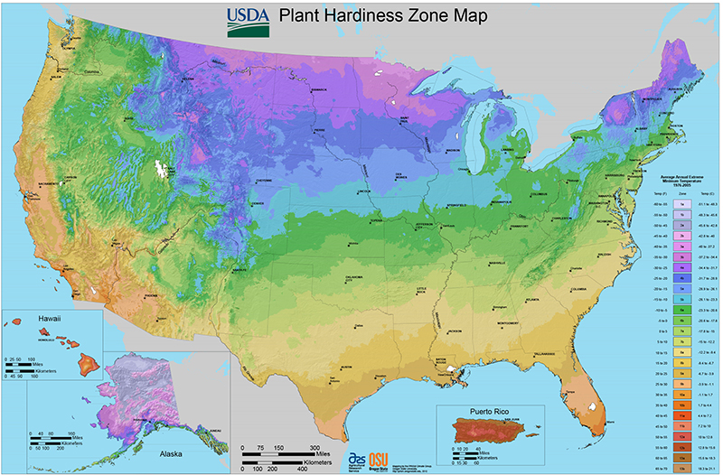 USDA Plant Hardiness Zones