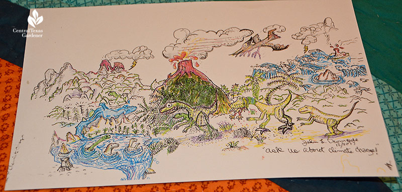 climate change drawing by John Dromgoole Central Texas Gardener