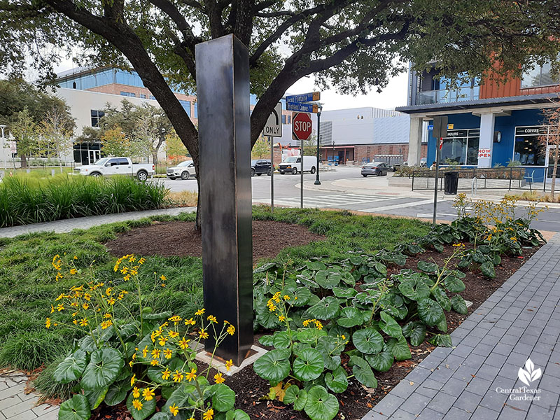 Monolith sculpture Jacob Fontaine Plaza ACC Highland Central Texas Gardener