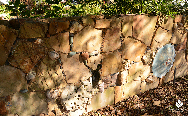 folk art stone wall Jill Nokes design Central Texas Gardener