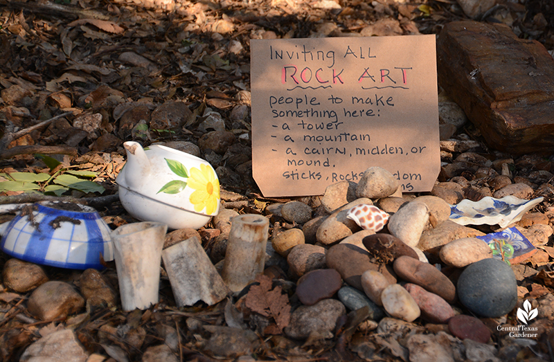 neighborhood rock art invitation curbside trinket garden Jill Nokes Central Texas Gardener