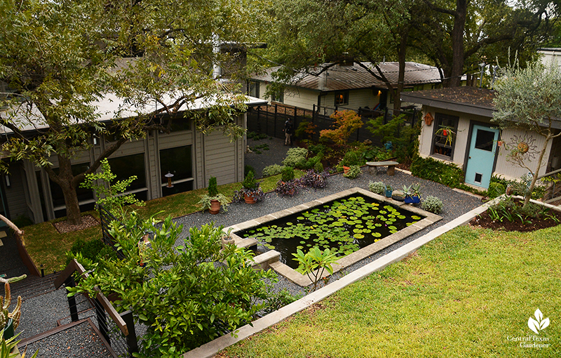 formal pond gravel parterre steep slope design Harper Duhon garden 