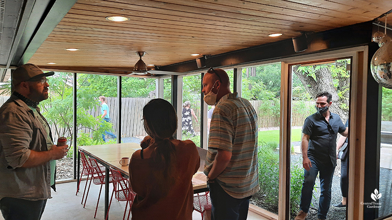 screened in porch custom wood table cedar ceiling Matt Norton Open Envelope Studio