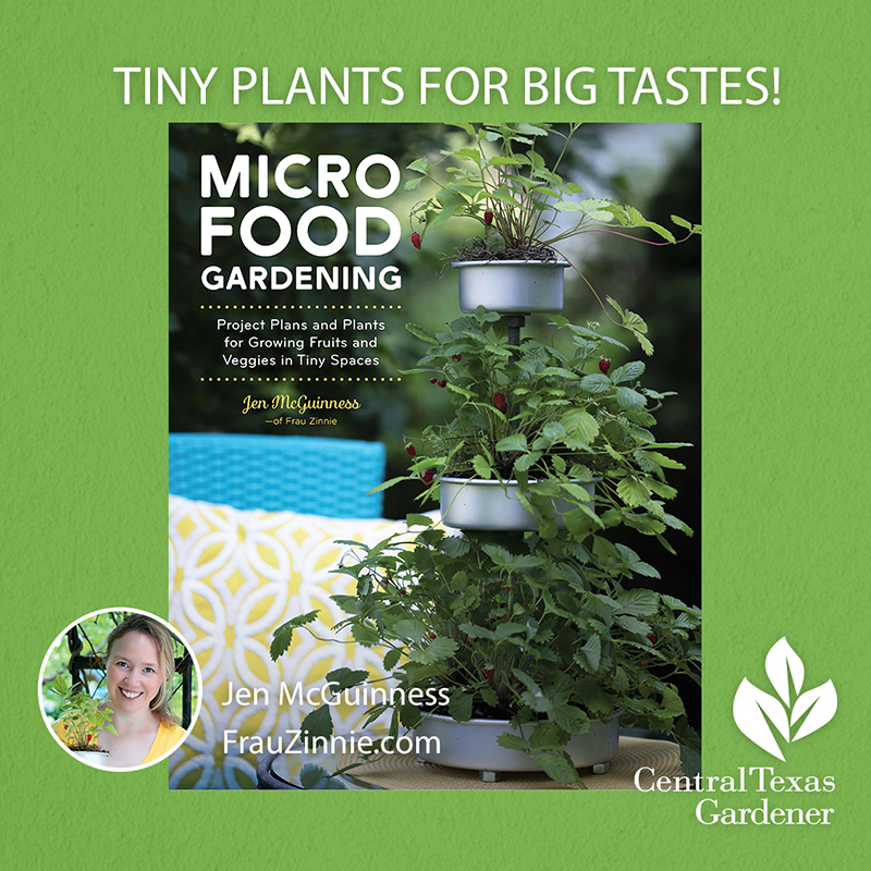 Micro Food Gardening book cover and picture of author