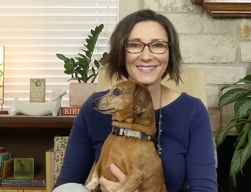 Daphne Richards and Augie dachschund Central Texas Gardener