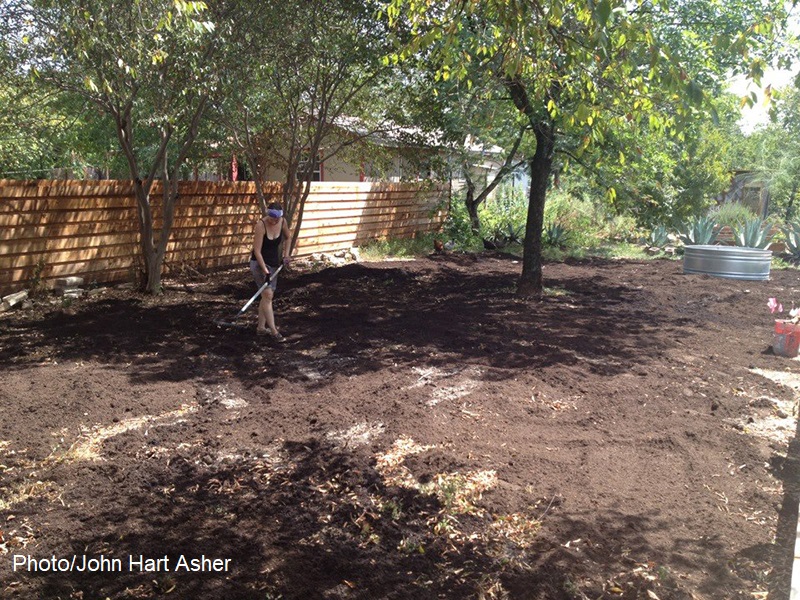 adding compost 