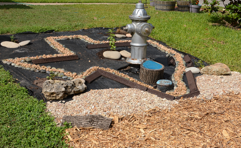 replace lawn garden art shape of Texas 