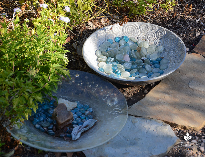 shallow bowls bee and bird water dishes 