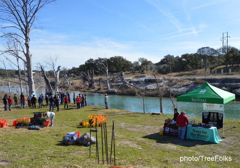 TreeFolks at Blanco River after flood 