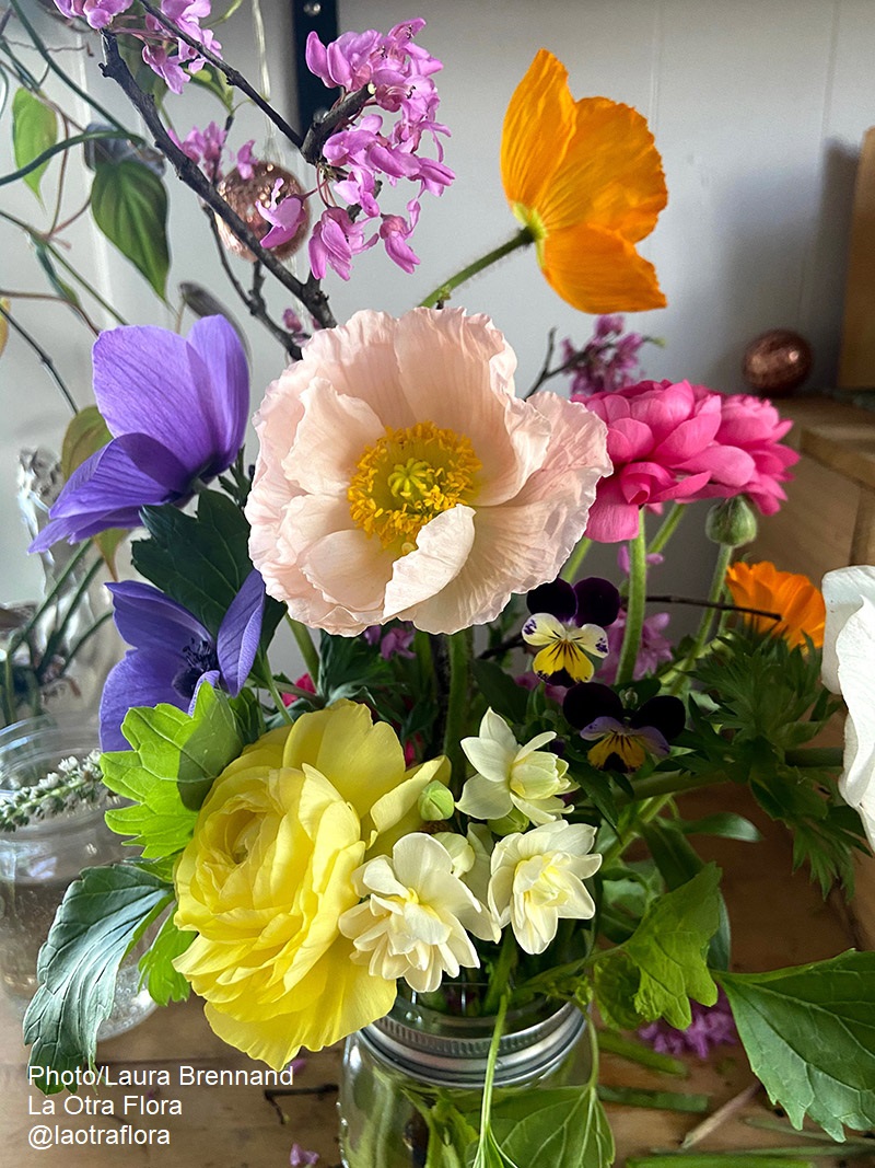 vase of spring flowers