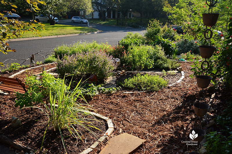 mulch pathways around garden beds