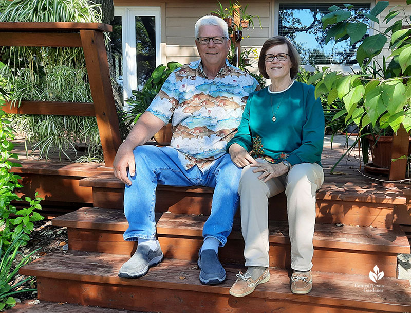 man and woman on patio steps