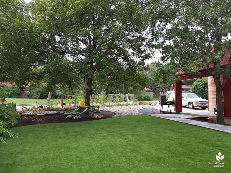 artificial turf lawn to front yard playground