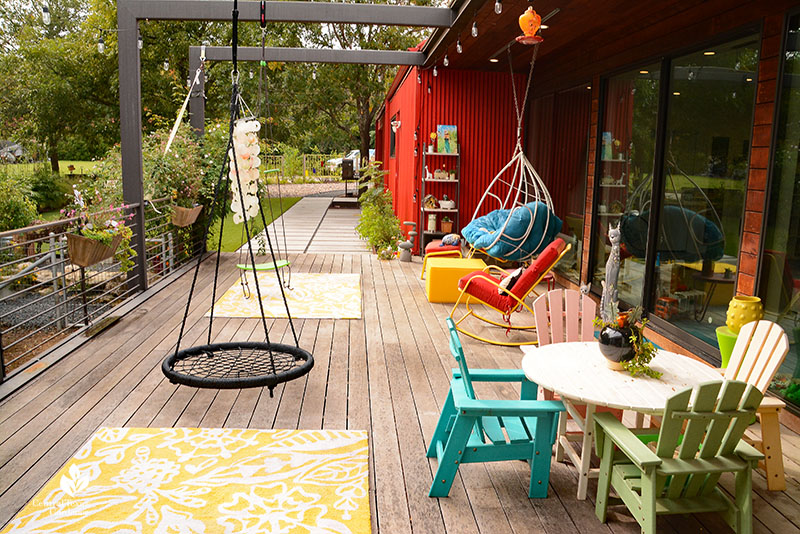colorful patio deck