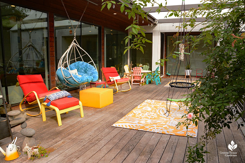 patio deck furniture glass wall living room