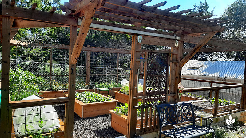 sliding barn door enclosed garden