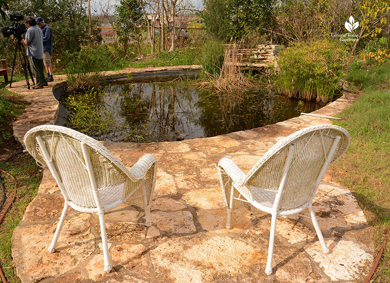 chairs at pond