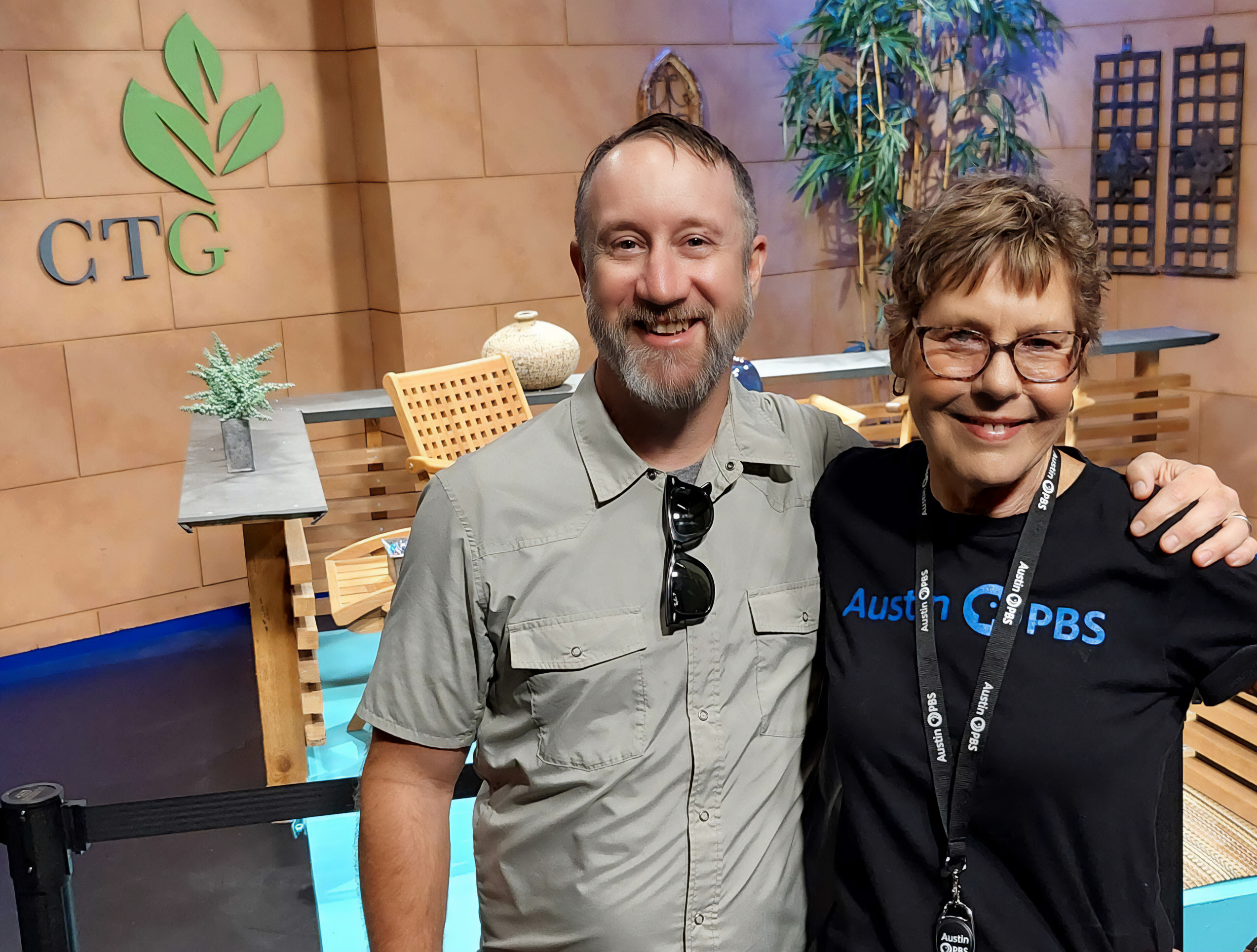 CTG host John Hart Asher and Producer Linda Lehmusvirta on CTG  set  