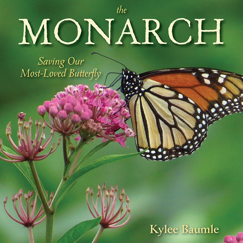 book cover with monarch butterfly on pink flower