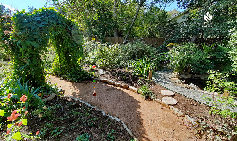 decomposed granite path through arbor 