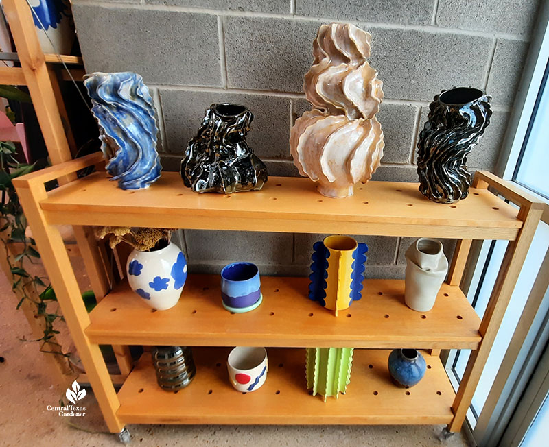 ceramics designs on shelf 