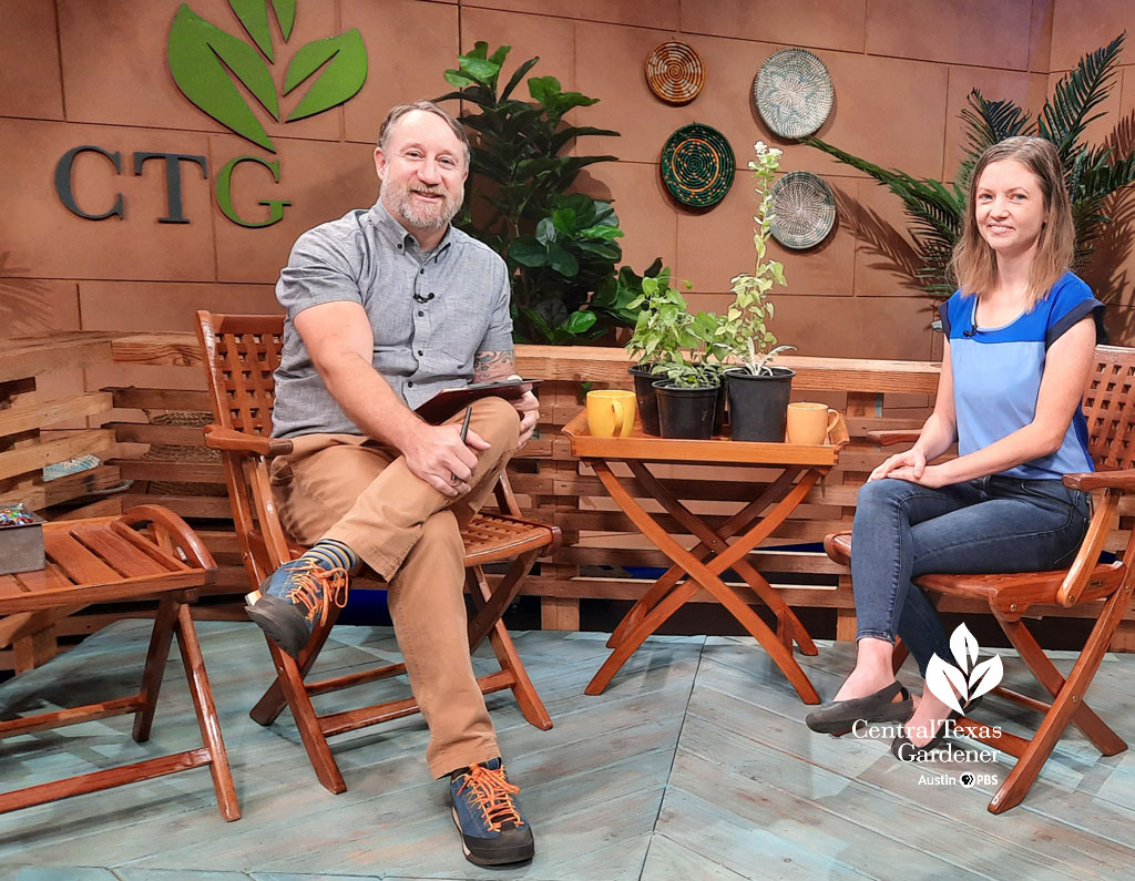 man and woman on TV set 