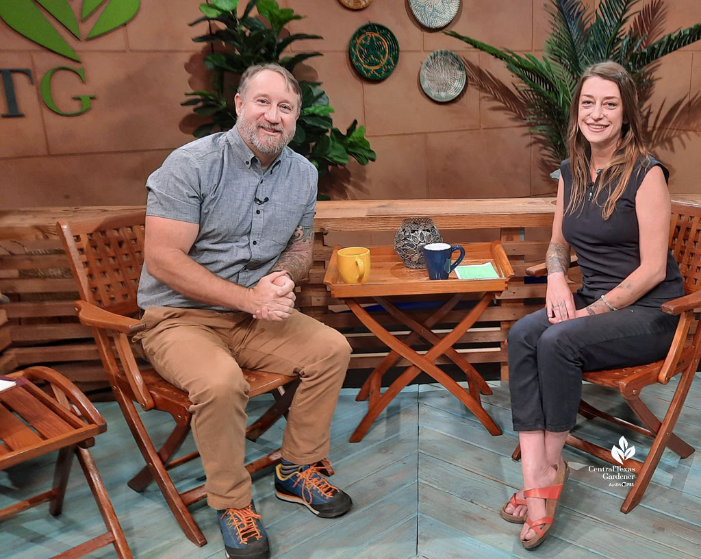 man and woman on TV set