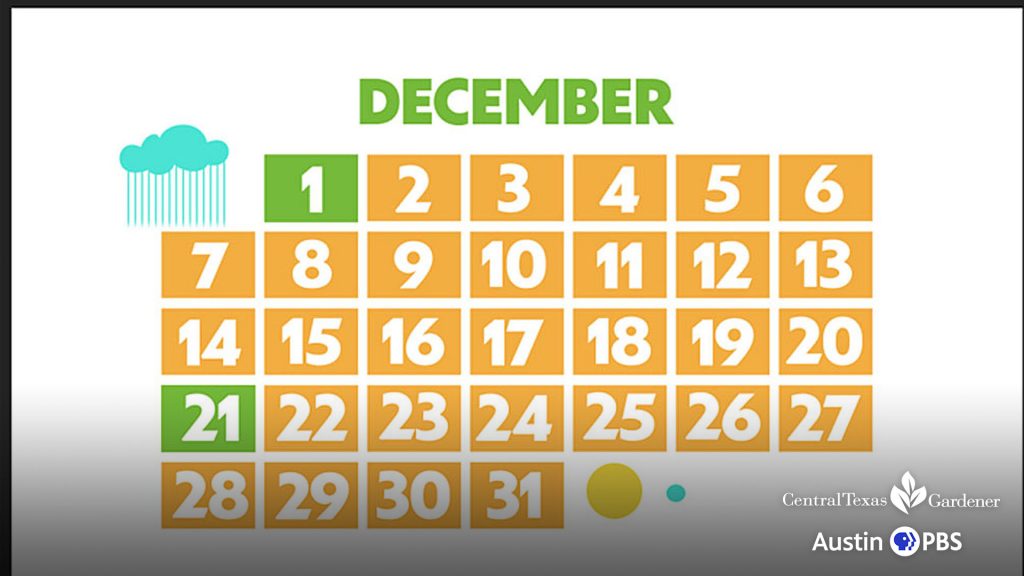 calendar with Dec. 1 and Dec. 21 highlighted
