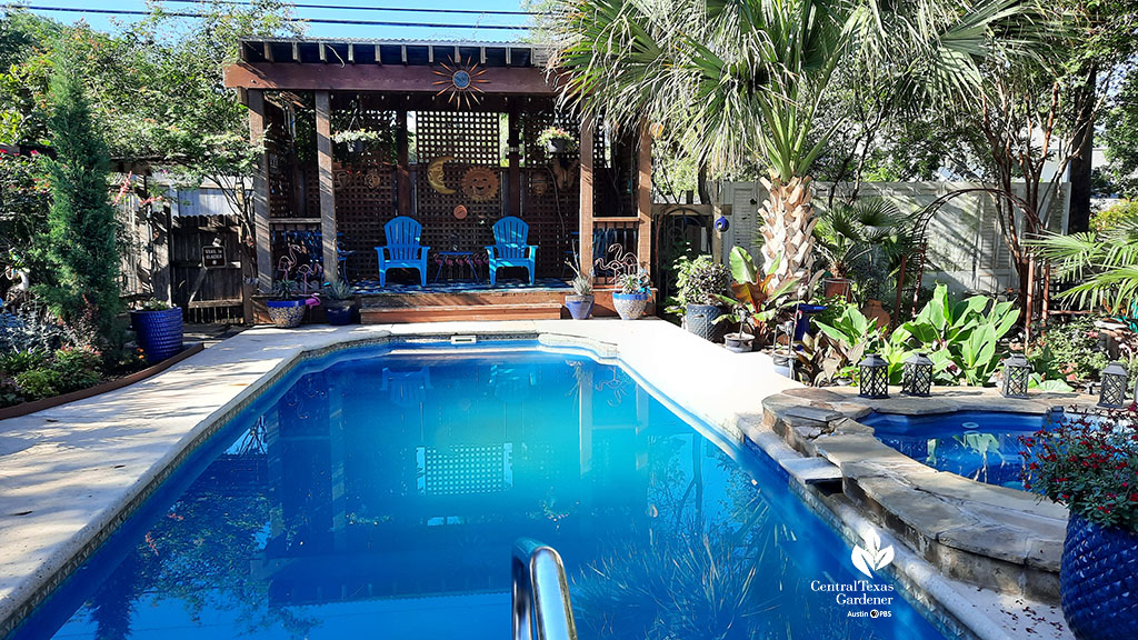 backyard swimming pool to red cedar cabana 